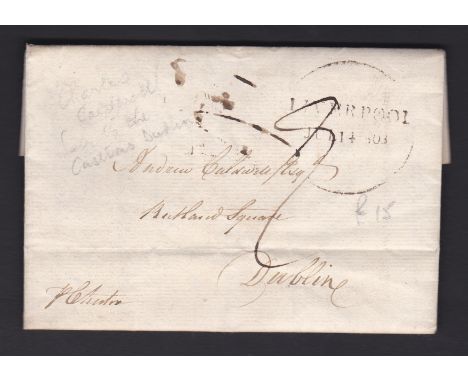 Liverpool 1803 - EL to Dublin with LL63 and Liverpool JU L14 (43mm ring)