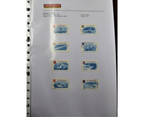 Romania 1962-1965 Ring binder with sleeved described pages of used definitives and commemoratives. Few period postal history 