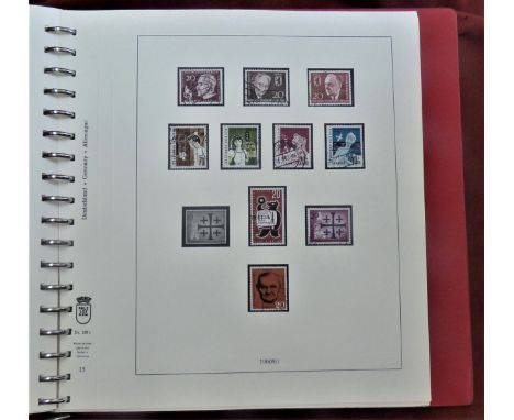 Germany (West Berlin) Very clean multi ring Lindner Album with printed pages 1948-1959 very sparse, contents 1960-1987 pages 