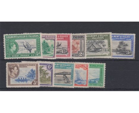 Gilbert and Ellice Islands 1939 definitives SG 43-53 m/m part set (11), SG 54 5/- missing. Cat £50+