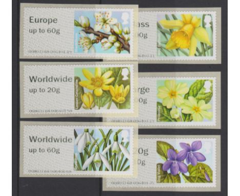 Great Britain Post and Go 2014 British Flora u/m set of 6 FS95a-FS96a, FS97b, FS98a, FS100a, FS102a Type IIA