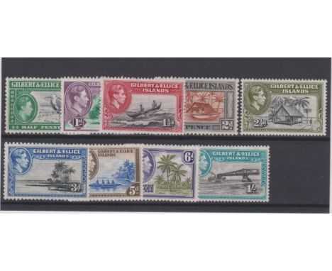 Gilbert and Ellice Islands 1939-55 definitives 1/2d - 1/- (9) SG 43-51 m/m. Cat £45