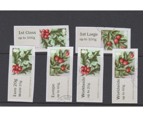 Great Britain Post and Go 2014 British Flora 3rd Series Winter Greenery F.U. set of 6 FS111a-FS116a Type II dated MA14 1st cl