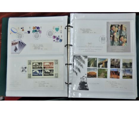 Great Britain FDC's 2004-2008 Collection in an album, good clean lot with m/s alternative Postmarks (64)