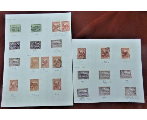 Australia (Tasmania) 1902-1903 1/2d, 1d and 2d Pictorial Issues on two album pages, mint and used with listed varieties, post