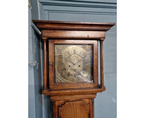 An early 19th century 8-Day longcase clock, by Matthew Bushall of Aston. Brass face with Arabic and Roman numerals, subsidiar