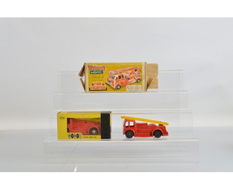 Two boxed Tri-ang Minic Fire Engine Models,  including a #219M Series II Fire Fighter, appears G+/VG with extending ladder, b