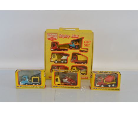 A boxed Tri-ang Pressed Steel TM6680 Mighty Mini Vehicle Gift Set, hard to find, containing five models including the Low Loa
