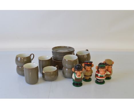 A Denby stoneware part teaset, comprising six tea cups, two coffee cups, milk jug, twelve plates and saucers (21)