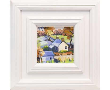 * LIN PATTULLO (SCOTTISH b 1949), WINTER LIGHT oil on canvas, signed 15cm x 15cm Framed