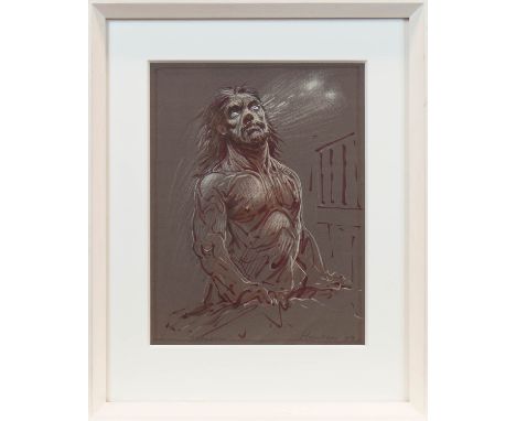 * PETER HOWSON OBE,
SAMSON
mixed media on paper, signed and titled in pencil
29cm x 22cm
Framed and under glass