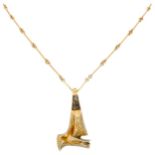 Lapponia 14K yellow gold necklace with granite by Björn Weckström