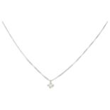 18K White gold necklace with solitaire pendant set with approx. 0.10 ct. diamond