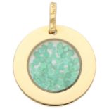 Bernard Sylvain Paris 18K yellow gold shaker pendant with green gemstones
