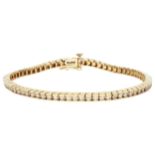 14K yellow gold tennis bracelet set with approx. 2.07 ct. diamond