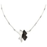 Lapponia sterling silver necklace with ebony by Zoltan Popovits