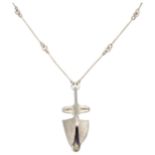 Lapponia sterling silver “Iguana” necklace with purple acrylic by Björn Weckström