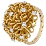 14K yellow gold ring set with approx. 0.48 ct. diamonds