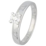 14K white gold solitaire ring set with approx. 0.39 ct. diamond