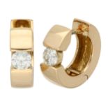 18K Yellow gold whole creole set with approx. 0.50 ct. diamond