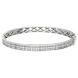 18K White gold bangle bracelet set with approx. 2.75 ct. diamond