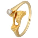 Lapponia 18K yellow gold ring set with diamond by Björn Weckström (attributed to)