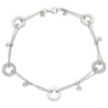 18K white gold bracelet set with approx. 0.10 ct. diamond
