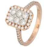 18K rose gold ring set with diamonds