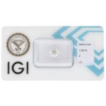 1.00 ct. Round Brilliant IGI certified natural diamond