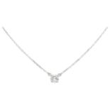 18K white gold solitaire necklace set with an approx. 0.72 ct. diamond