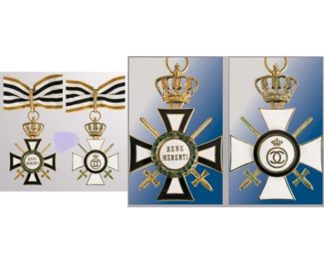 Commander Cross, 1st class, Military, Copper gilt, both sides enameled, obverse with BENE MERENTI, on reverse the cipher of K