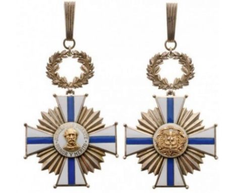 Grand Cross Badge with Silver Star, instituted in 1931. Sash Badge, 51 mm, Silver, both sides enameled, both central medallio