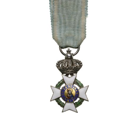 Knight`s Cross Miniature, 5th Class, 2nd Type, instituted in 1833. Breast Badge, 27x16 mm, Silver, both sides enameled, both 