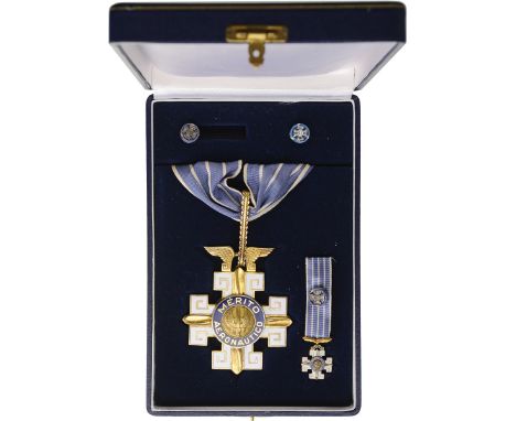 Commander`s Cross, 3rd Class, instituted in 1943. Neck Badge, 65x62 mm, gilt Silver, both sides enameled, both central medall