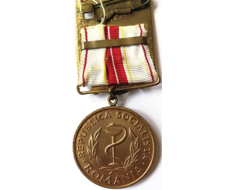 Breast Badge, 30 mm, Bronze, original suspensin ring and ribbon, pin on the back. Scarce! I R!