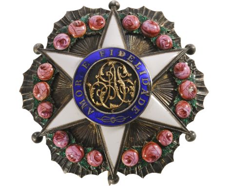 Dignitary Breast Star, 3rd Class, instituted in 1829. Breast Star, 51 mm, gilt Silver, superimposed parts gilt, enameled, cen