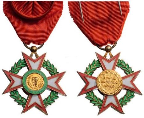 Officer´s Cross, 4th Class, instituted in 1961. Breast Badge, gilt Silver, 39 mm, both sides enameled, both central medallion