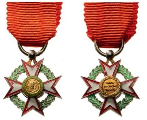 Miniature. Breast Badge, gilt Silver, 14 mm, enameled, original suspension ring and ribbon. I