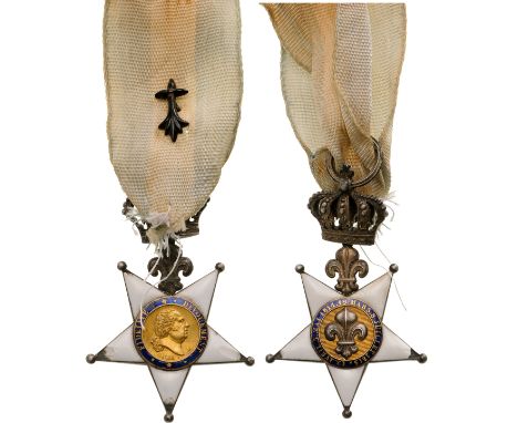 Breast Badge, 48x30 mm, Silver, enameled, both central medallions gold, with crown suspension device and original ring and ri