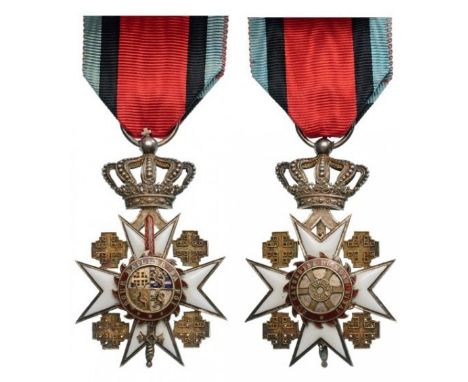 Knight's Cross, 5th Class. Breast Badge, 40 mm, gilt Silver, enameled, both central medallions gilt silver, enameled, with or