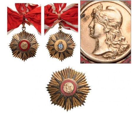 Grand Cross Set. Sash Badge, 75x75 mm, gilt Silver, central medallion gilt silver, enameled, original suspension loop and sas