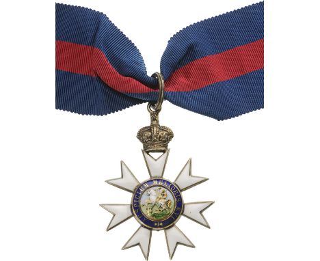 Companion Decoration (C.M.G.), instituted in 1818. Breast Badge, 59x47 mm, gilt Silver, enameled, central medallions GOLD, pa