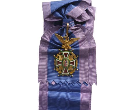 Grand Cross Sash Bagdge, 1st Class, instituted in 1854. Sash Badge, 83x50 mm, GOLD, both sides enameled, both central medalli