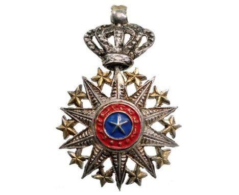 Miniature. Breast Badge, silver, 25x17 mm, obverse central medallion enameled. I R!
