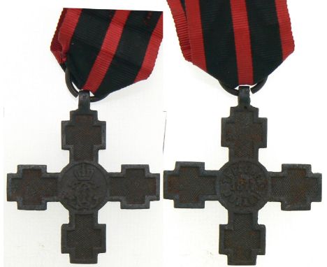 Breast Badge for Military, 43 mm, blackened Metal, original suspension ring and ribbon. I-