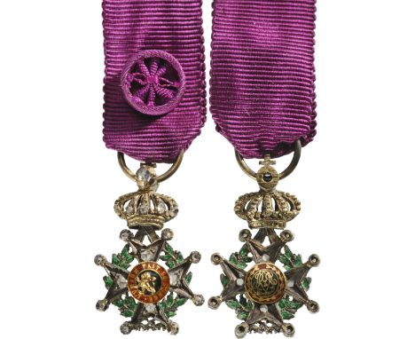 Knight's Cross Miniature, 5th Class, instituted in 1832. Breast Badge, 23x15 mm, GOLD, Brilliants and Silver, both central me