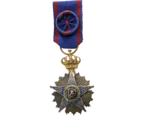 Officer's Cross Miniature, instituted in 1915. Breast Badge, Silver, 30x20 mm, center gilt, one side enameled, with diamond c