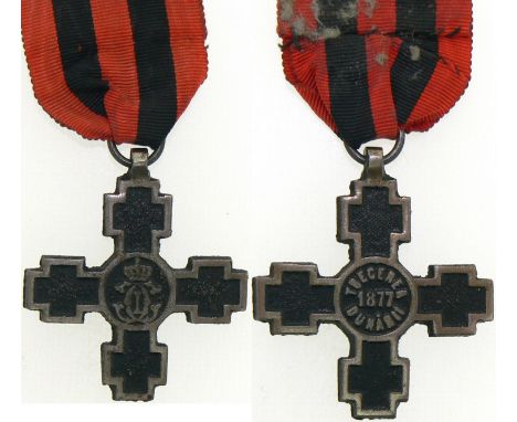 Breast Badge for Military, 43 mm, blackened Metal, original suspension ring and ribbon. I