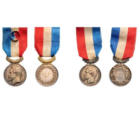 Ministry of the Interior Honor Medal for Heroic Deeds and Dedication (signed Barre); Medal for Living Saving (signed Chaplain