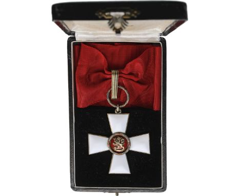 Commander's Cross, 3rd Class, instituted in 1942. Neck Badge, 49 mm, gilt Silver, hallmarked and maker's mark, both sides ena